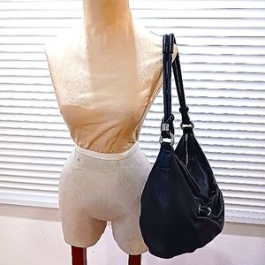 B. Makosky Large BLACK Pebble Leather Shoulder Bag Purse NWOT Beautiful!